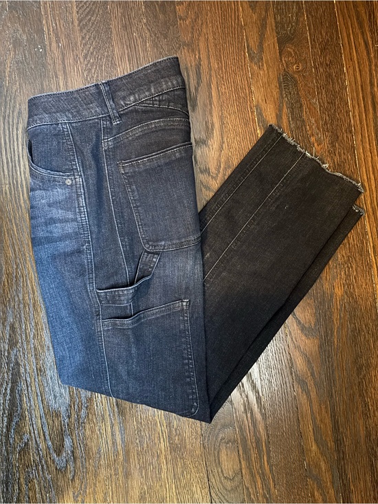 Democracy Denim - Democracy AB Tech Women’s Dark Blue Utility Jeans Sz 2 Crop Raw Hem